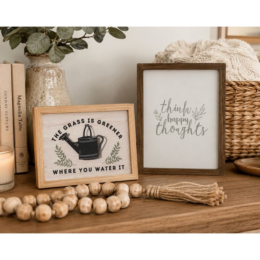 Set of 2 Hobby Lobby Positive Thoughts Positivity Home Decor Signs